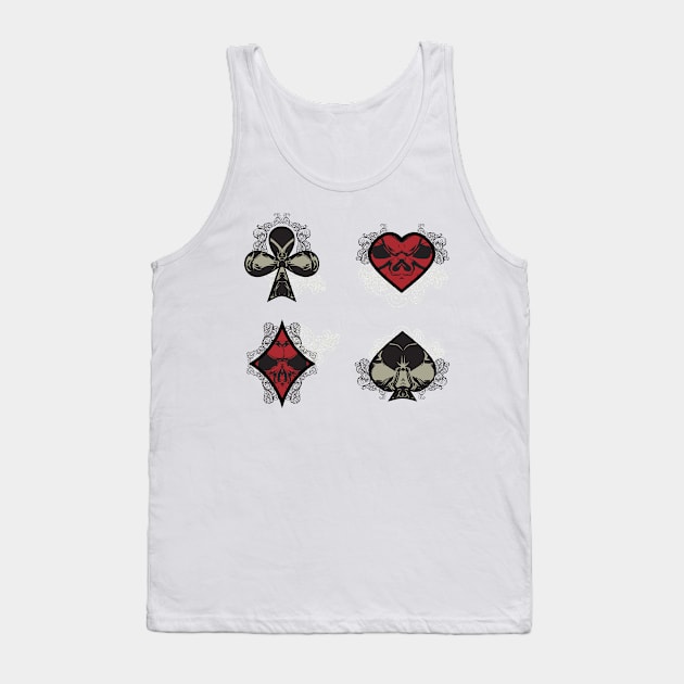 Diamonds, Clubs, Spades, Hearts Tank Top by viSionDesign